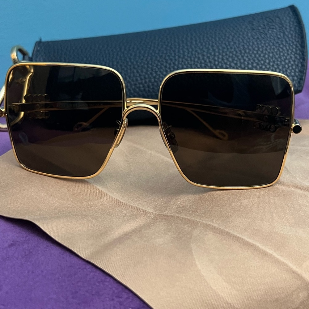 Loewe Gold Rectangular Sunglasses